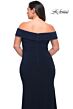 La Femme 29397 Foldover Off-The-Shoulder Ruched Plus Size Dress