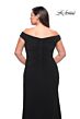 La Femme 29474 Off-The-Shoulder Ruched Knot Bodice Plus Size Dress