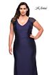 La Femme 29481 Rhinestone-Embellished Cap Sleeve Plus Size Dress