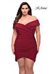 La Femme 29521 Foldover Off-The-Shoulder Tulip Hem Plus Size Dress