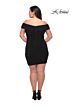 La Femme 29521 Foldover Off-The-Shoulder Tulip Hem Plus Size Dress