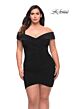 La Femme 29521 Foldover Off-The-Shoulder Tulip Hem Plus Size Dress