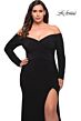 La Femme 29530 Long-Sleeve Off-The-Shoulder Plus Size Dress