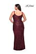 La Femme 29546 Slim Strap V-Neck Sequin Plus Size Dress