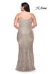 La Femme 29546 Slim Strap V-Neck Sequin Plus Size Dress