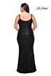 La Femme 29546 Slim Strap V-Neck Sequin Plus Size Dress