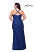 La Femme 29579 Surplice V-Neckline Crisscross Back Plus Size Dress