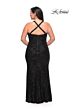 La Femme 29579 Surplice V-Neckline Crisscross Back Plus Size Dress