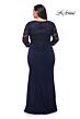 La Femme 29586 Lace Long Sleeves Shallow V-Neckline Plus Size Dress