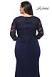 La Femme 29586 Lace Long Sleeves Shallow V-Neckline Plus Size Dress