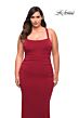La Femme 29590 Slight Scoop Neckline Crisscross Back Plus Size Dress