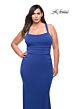 La Femme 29590 Slight Scoop Neckline Crisscross Back Plus Size Dress