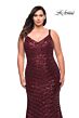 La Femme 29622 Shallow V-Neckline Figure-Hugging Plus Size Dress