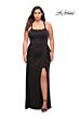 La Femme 29634 Crisscross Back Scoop Neckline Plus Size Dress