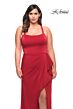La Femme 29634 Crisscross Back Scoop Neckline Plus Size Dress