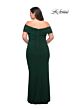 La Femme 29635 Off-The-Shoulder Ruched Crisscross Plus Size Dress