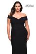 La Femme 29635 Off-The-Shoulder Ruched Crisscross Plus Size Dress
