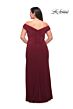 La Femme 29663 Ruched Off-The-Shoulder Mid-Rise V-Back Plus Size Dress