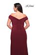 La Femme 29663 Ruched Off-The-Shoulder Mid-Rise V-Back Plus Size Dress