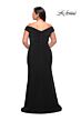 La Femme 29663 Ruched Off-The-Shoulder Mid-Rise V-Back Plus Size Dress