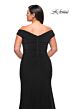 La Femme 29663 Ruched Off-The-Shoulder Mid-Rise V-Back Plus Size Dress