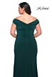 La Femme 29663 Ruched Off-The-Shoulder Mid-Rise V-Back Plus Size Dress