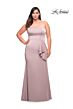 La Femme 29664 Strapless Sweetheart Neckline Side Slit Plus Size Dress
