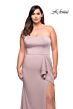 La Femme 29664 Strapless Sweetheart Neckline Side Slit Plus Size Dress