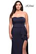 La Femme 29664 Strapless Sweetheart Neckline Side Slit Plus Size Dress