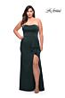 La Femme 29664 Strapless Sweetheart Neckline Side Slit Plus Size Dress