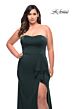 La Femme 29664 Strapless Sweetheart Neckline Side Slit Plus Size Dress