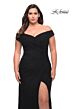 La Femme 29722 Off-The-Shoulder Ruched Surplice Plus Size Dress