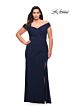 La Femme 29722 Off-The-Shoulder Ruched Surplice Plus Size Dress