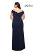 La Femme 29722 Off-The-Shoulder Ruched Surplice Plus Size Dress