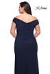La Femme 29722 Off-The-Shoulder Ruched Surplice Plus Size Dress