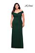 La Femme 29722 Off-The-Shoulder Ruched Surplice Plus Size Dress