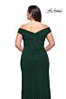 La Femme 29722 Off-The-Shoulder Ruched Surplice Plus Size Dress