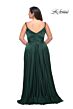 La Femme 29740 Surplice V-Neckline Ruffle Side Slit Plus Size Dress