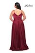 La Femme 29740 Surplice V-Neckline Ruffle Side Slit Plus Size Dress