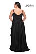 La Femme 29740 Surplice V-Neckline Ruffle Side Slit Plus Size Dress