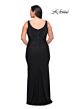 La Femme 29751 Jewel-Adorned Bodice Deep V-Neckline Plus Size Dress