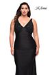 La Femme 29751 Jewel-Adorned Bodice Deep V-Neckline Plus Size Dress