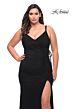 La Femme 29900 Surplice V-Neckline Side Drawstring Plus Size Dress