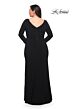 La Femme 30071 Deep V-Neckline Off-Center Slit Plus Size Dress
