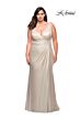 La Femme 30267 Surplice V-Neckline Ruched Bodice Plus Size Dress
