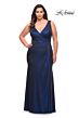 La Femme 30267 Surplice V-Neckline Ruched Bodice Plus Size Dress
