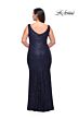 La Femme 30307 Surplice V-Neckline Ruched Bodice Plus Size Dress