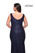 La Femme 30307 Surplice V-Neckline Ruched Bodice Plus Size Dress