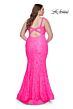 La Femme 31118 Plunging V-Neckline Crisscross Back Plus Size Dress