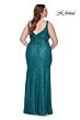La Femme 31138 Deep V-Neckline Surplice Ruched Bodice Plus Size Dress